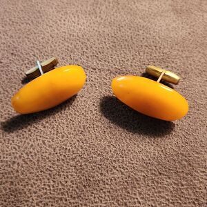 Butterscotch Amber gemstone cuff links from Lithuania Vintage
